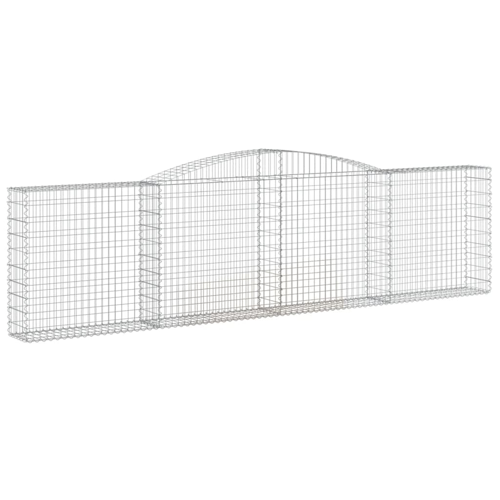 Gabionen Mit Hochbogen 4 Stk. 400X30X100/120Cm Verzinktes Eisen