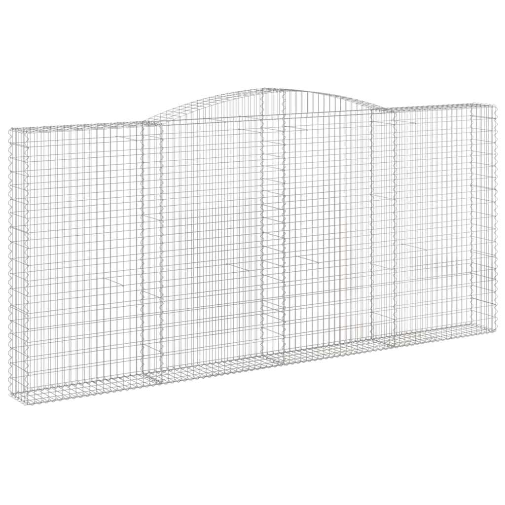 Gabionen Mit Hochbogen 2 Stk. 400X30X180/200Cm Verzinktes Eisen