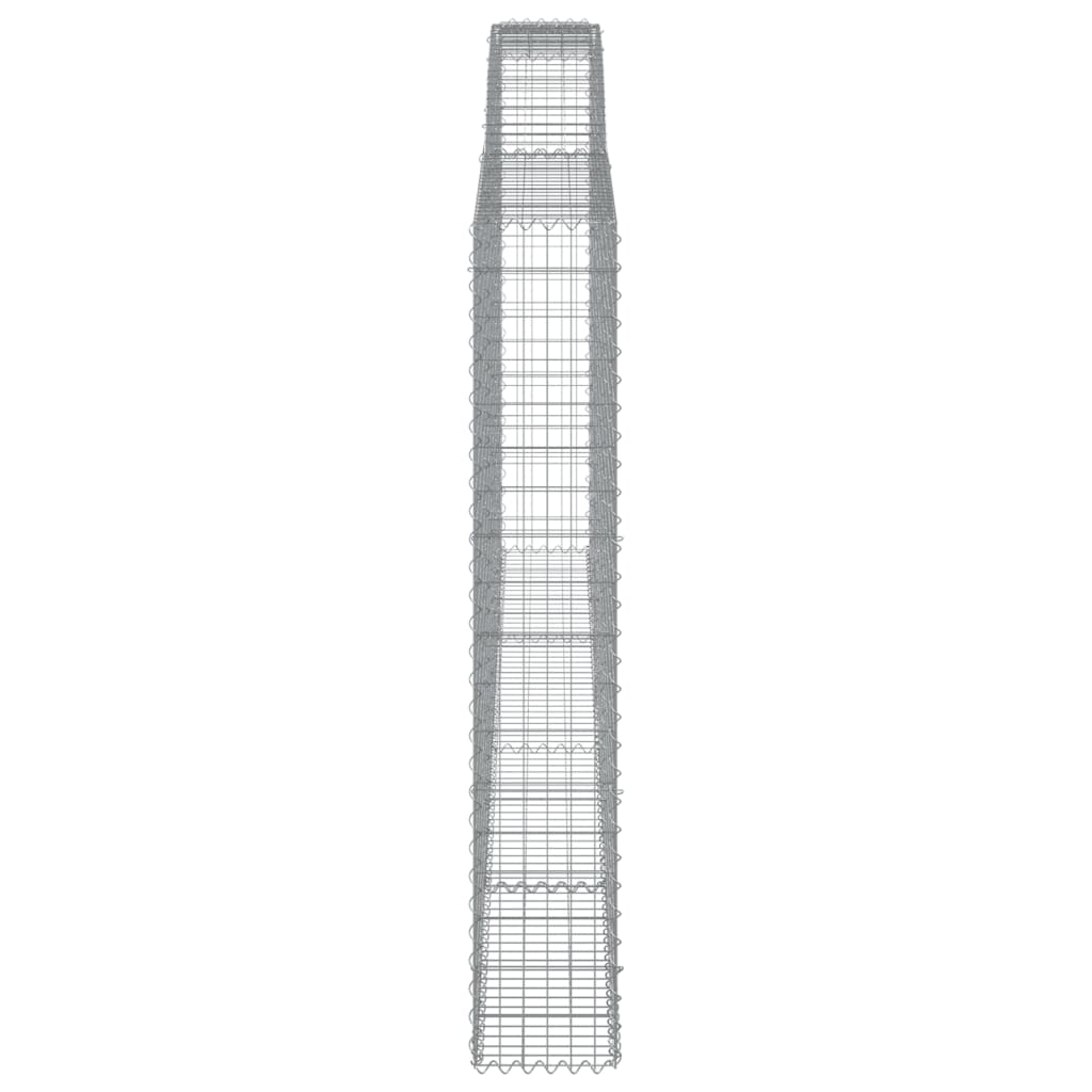 Gabionen Mit Hochbogen 2 Stk. 400X30X180/200Cm Verzinktes Eisen