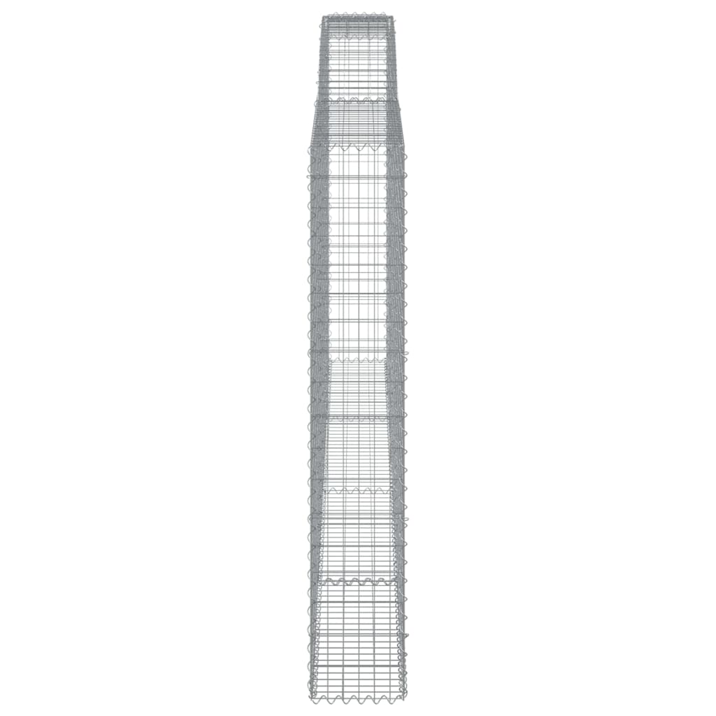 Gabionen Mit Hochbogen 3 Stk. 400X30X180/200Cm Verzinktes Eisen