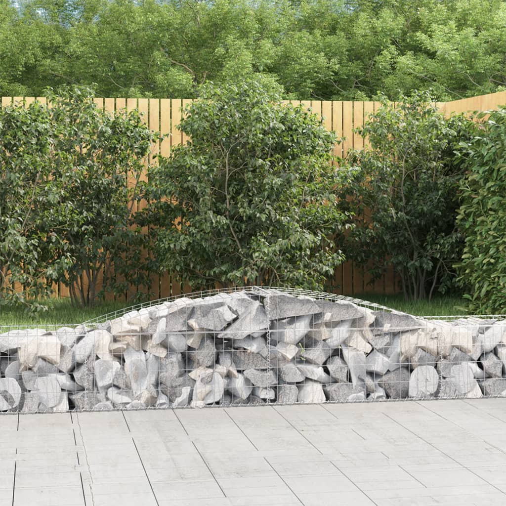 Gabionen Mit Hochbogen 6 Stk. 400X50X40/60Cm Verzinktes Eisen
