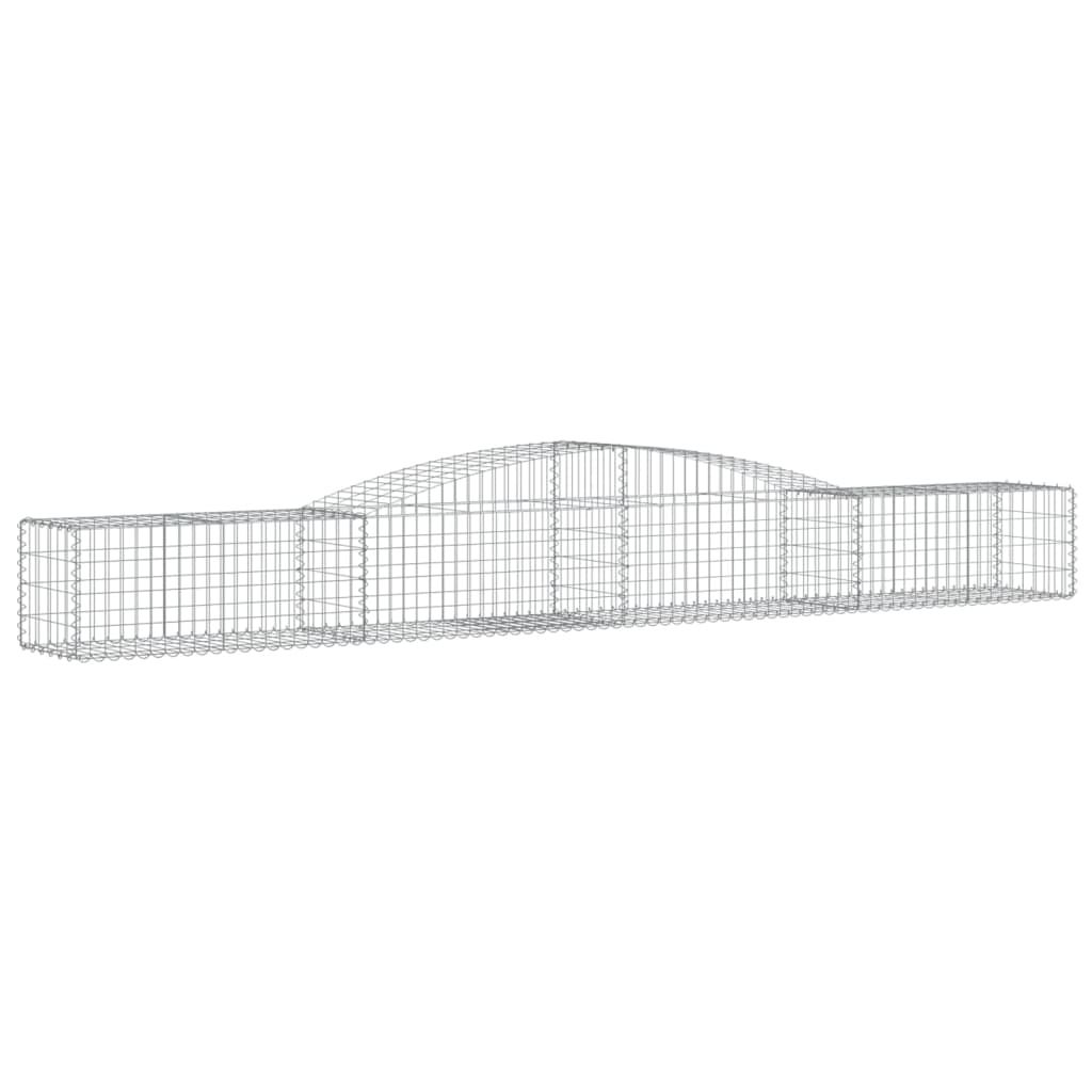 Gabionen Mit Hochbogen 8 Stk. 400X50X40/60Cm Verzinktes Eisen