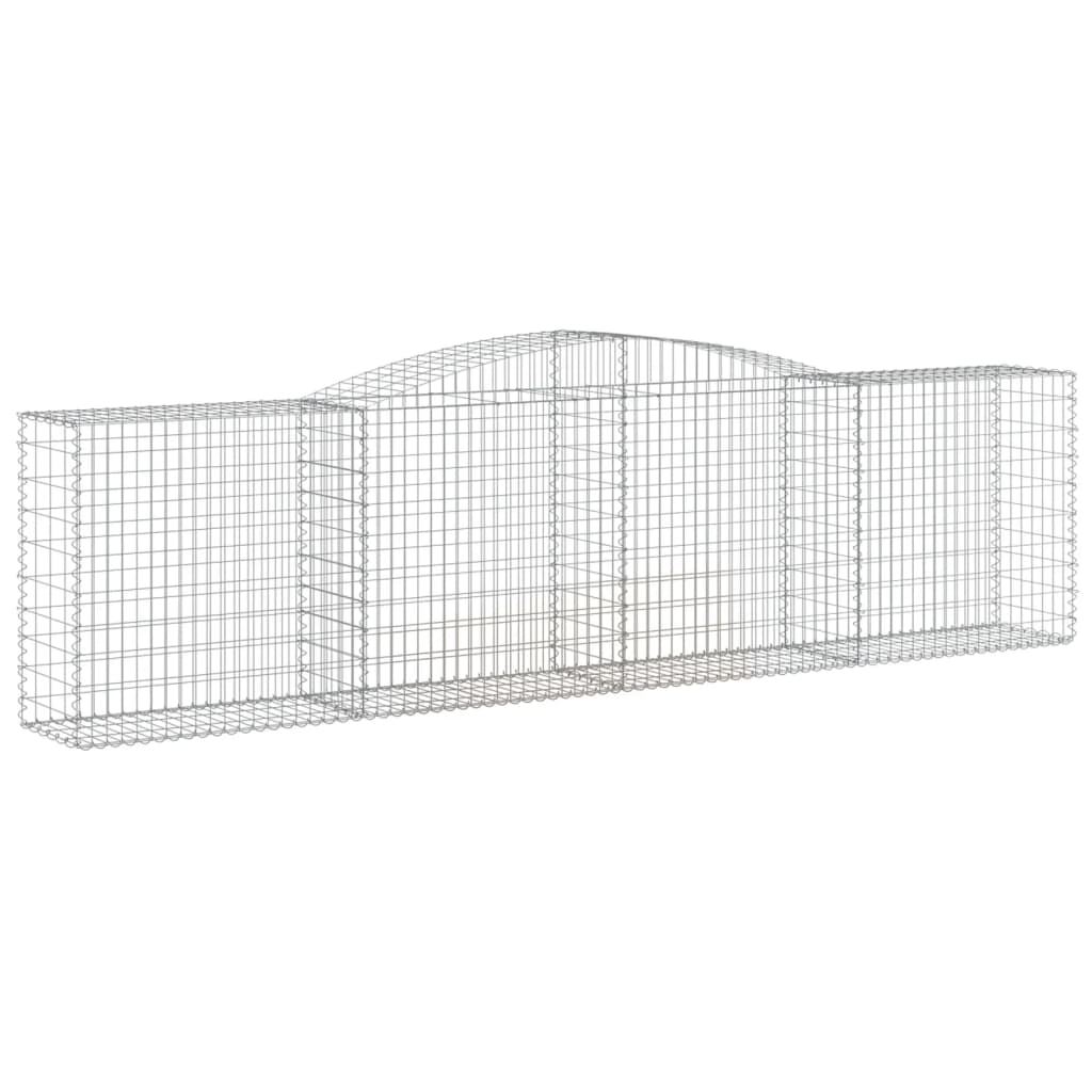 Gabionen Mit Hochbogen 2 Stk. 400X50X100/120Cm Verzinktes Eisen