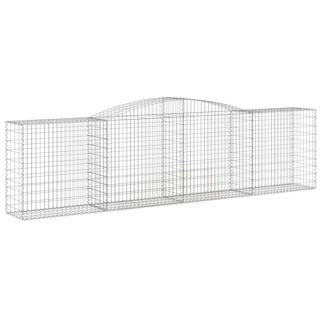 Gabionen Mit Hochbogen 4 Stk. 400X50X100/120Cm Verzinktes Eisen