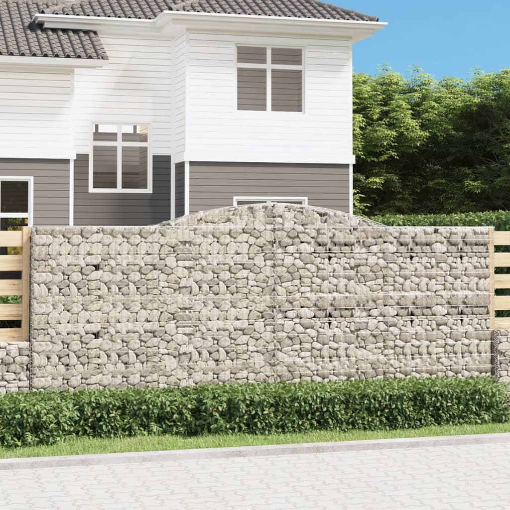 Gabionen Mit Hochbogen 50 Stk. Verzinktes Eisen Rot
