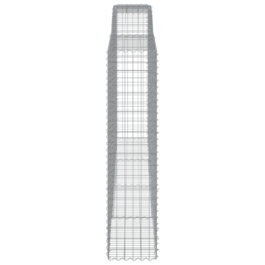 Gabionen Mit Hochbogen 7 Stk. 400X50X200/220Cm Verzinktes Eisen