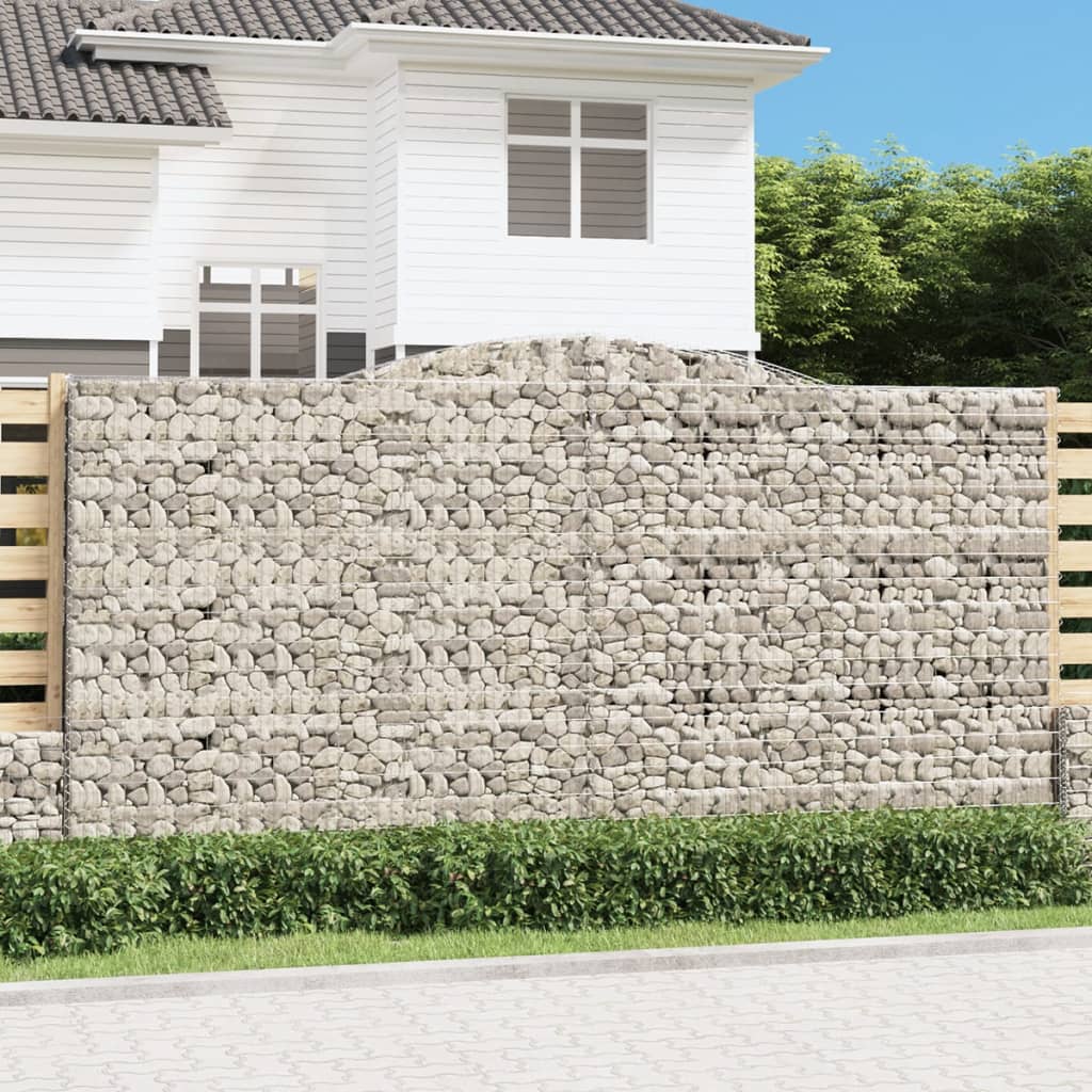 Gabione Mit Hochbogen Verzinktes Eisen Schwarz
