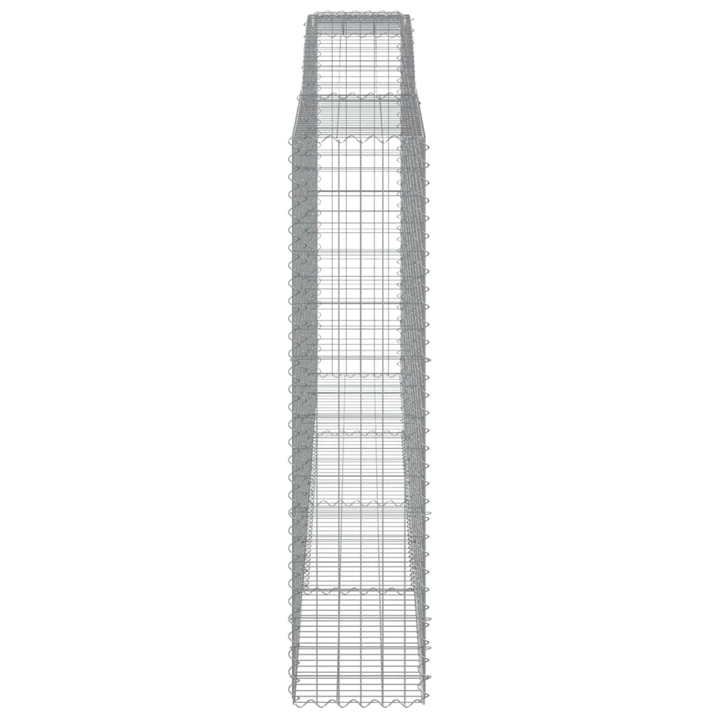 Gabionen Mit Hochbogen 8 Stk. 400X50X200/220Cm Verzinktes Eisen