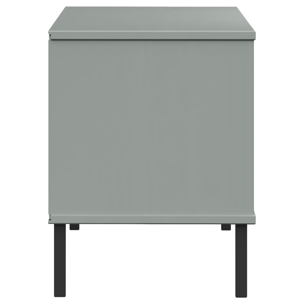 Schuhregal Oslo Mit Metallbeinen 106X35X45 Cm Massivholz Grau