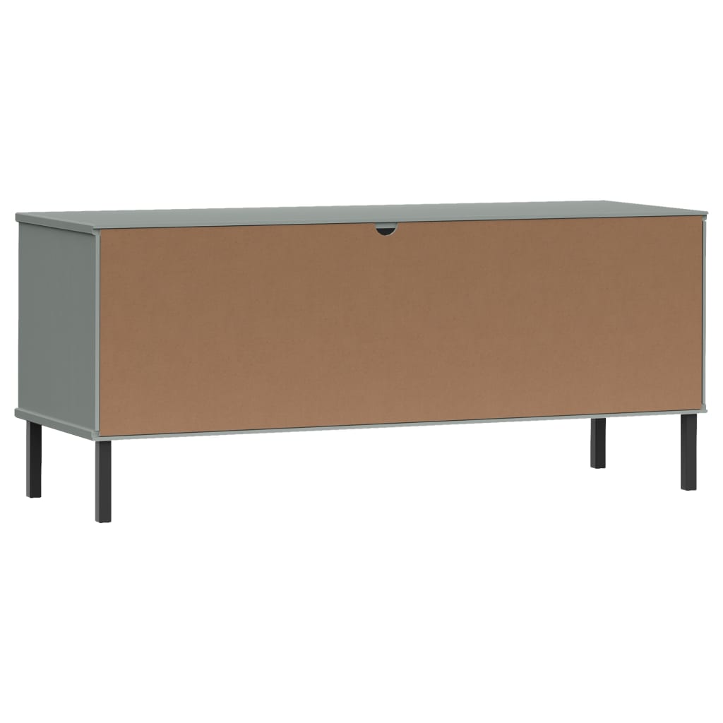 Schuhregal Oslo Mit Metallbeinen 106X35X45 Cm Massivholz Grau