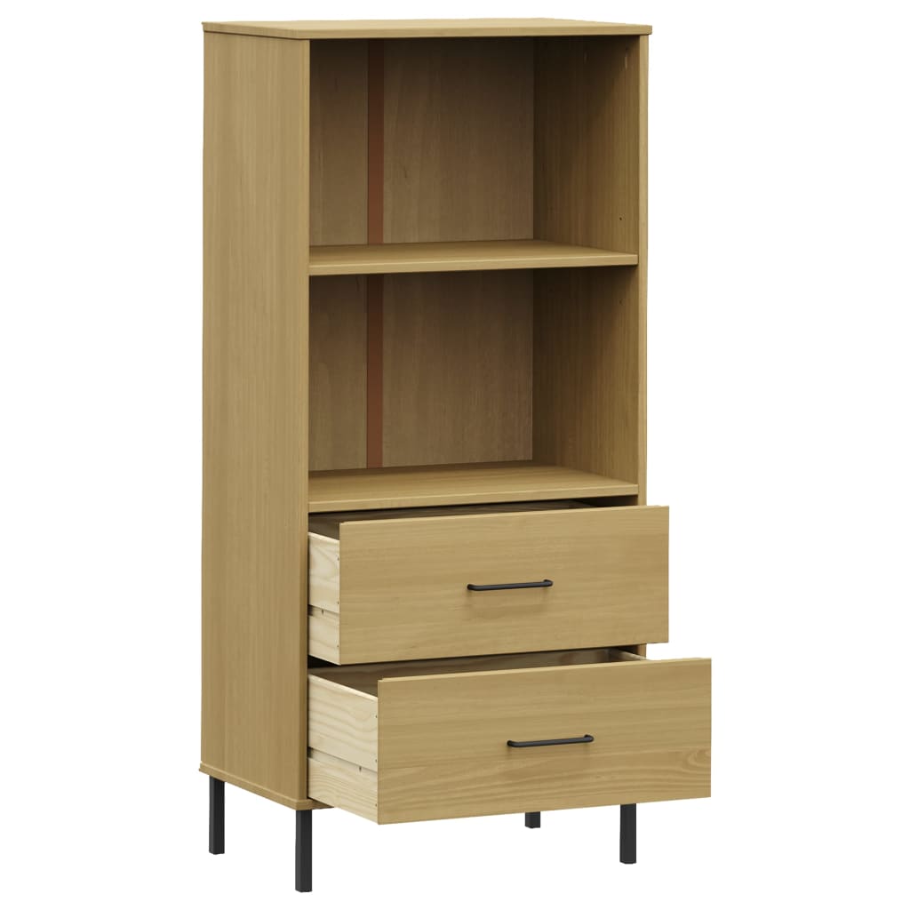 Bücherregal Oslo 2 Schubladen 60X35X128,5 Cm Massivholz
