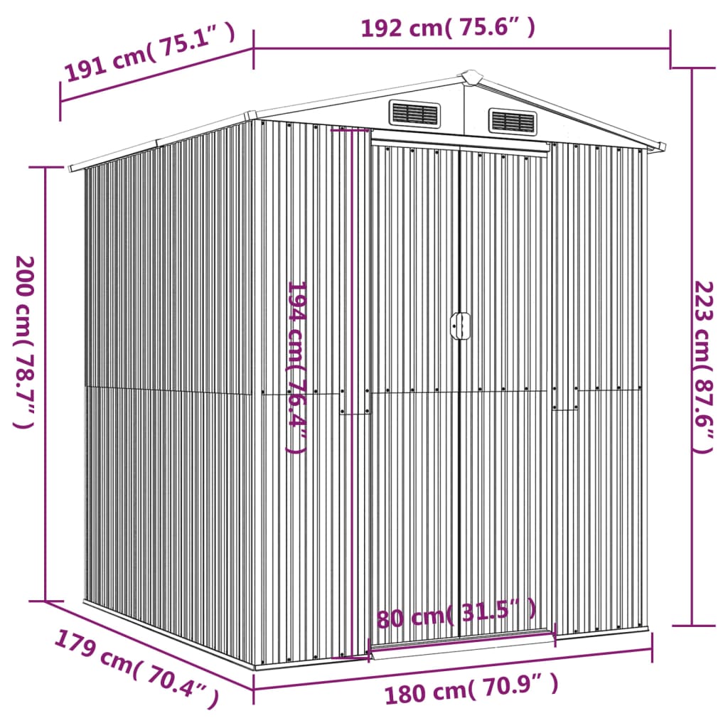 Geräteschuppen Grün Verzinkter Stahl