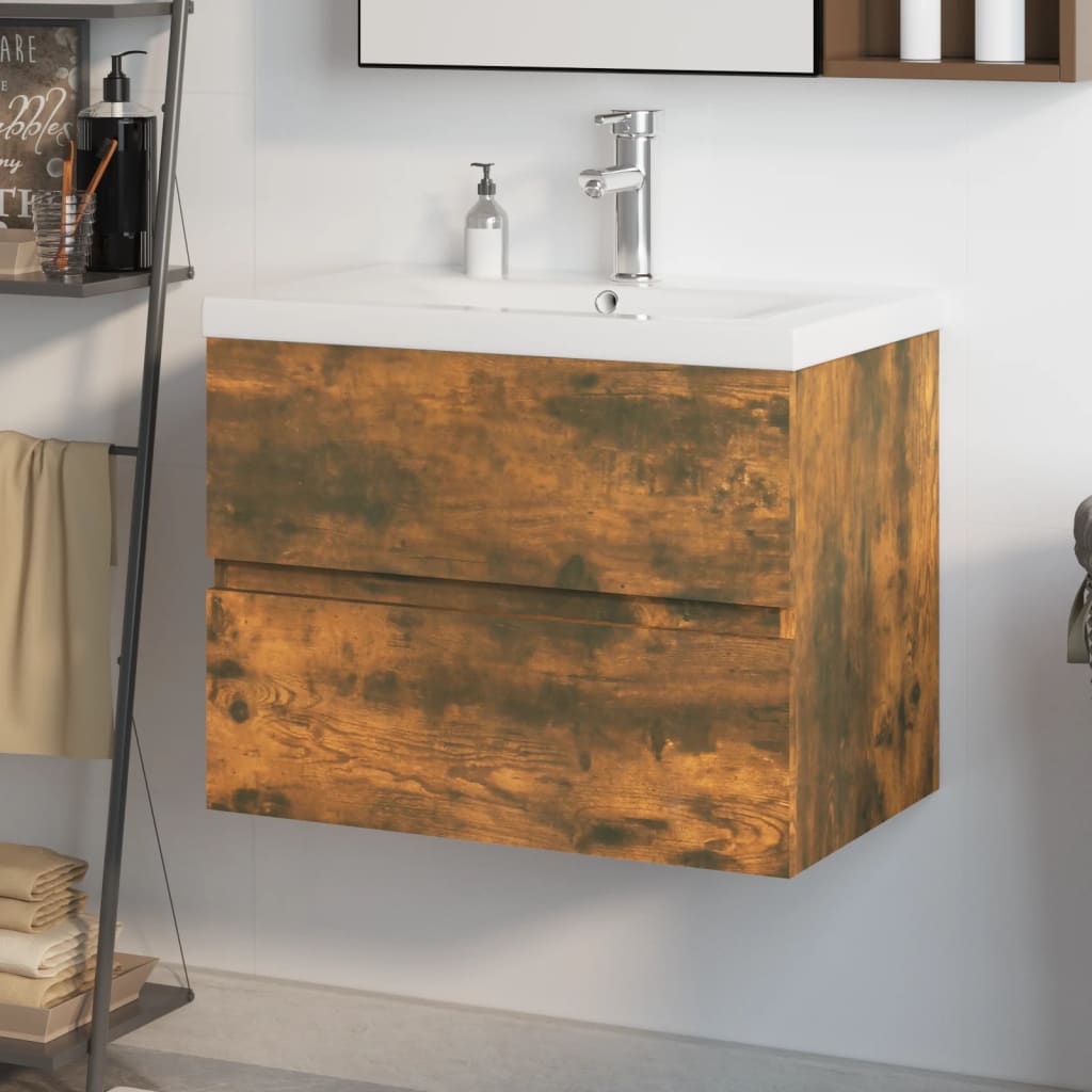 Waschbeckenunterschrank Mit Einbaubecken Und Wasserhahn