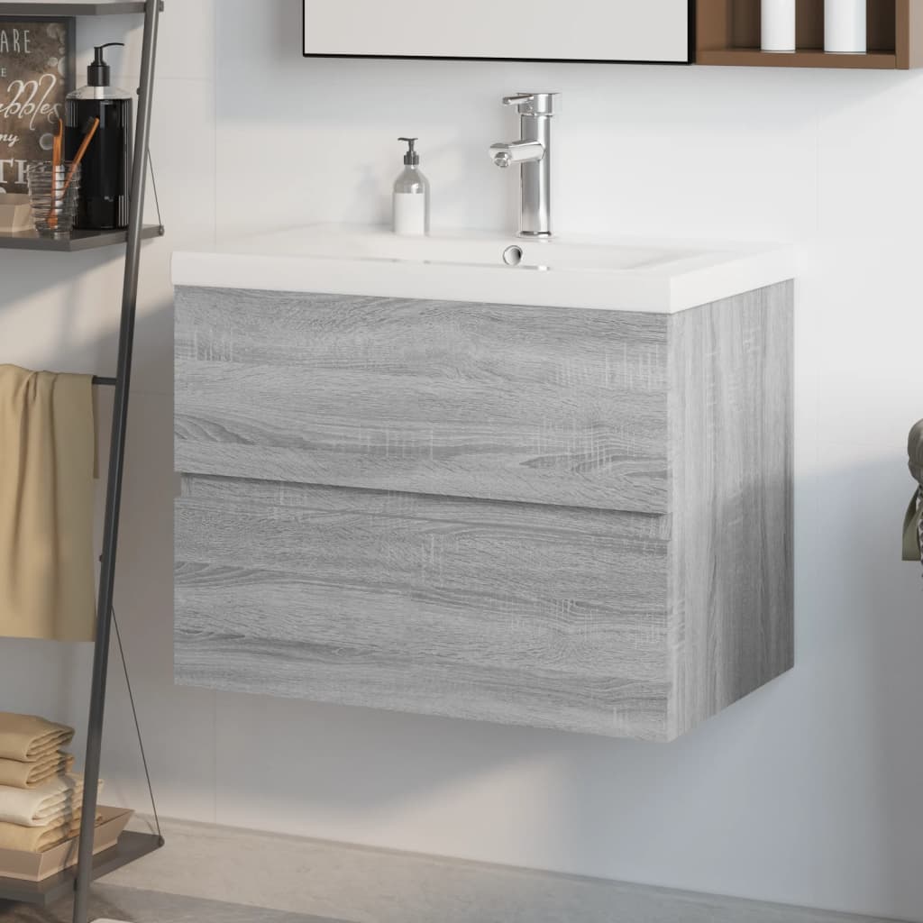 Waschbeckenunterschrank Mit Einbaubecken Und Wasserhahn