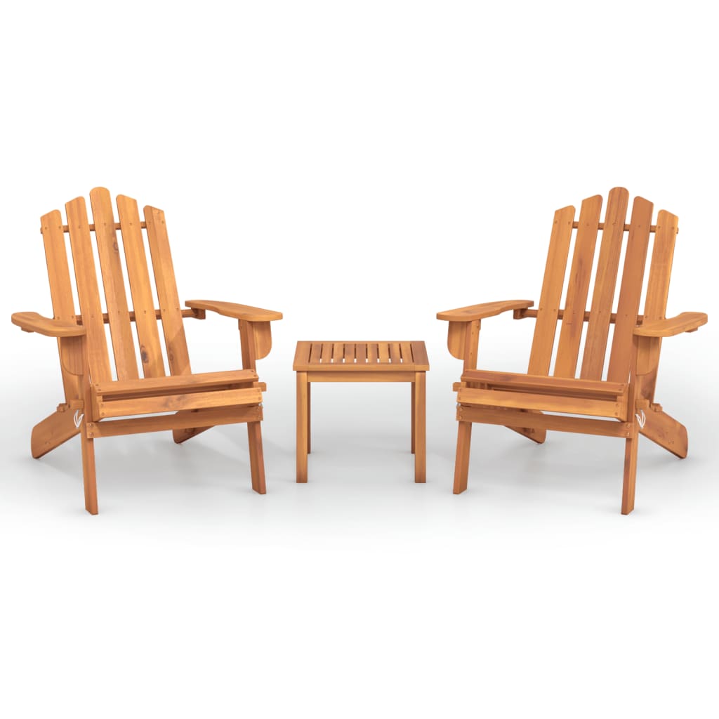 3-Tlg. Garten-Lounge-Set Adirondack Massivholz Akazie