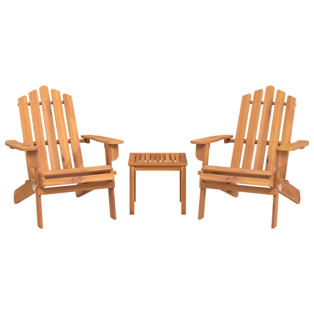 3-Tlg. Garten-Lounge-Set Adirondack Massivholz Akazie
