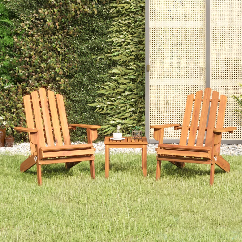 3-Tlg. Garten-Lounge-Set Adirondack Massivholz Akazie