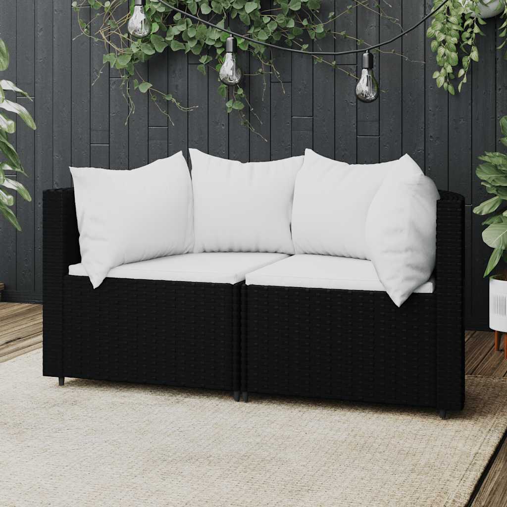 3-Tlg. Garten-Lounge-Set Mit Kissen Poly Rattan