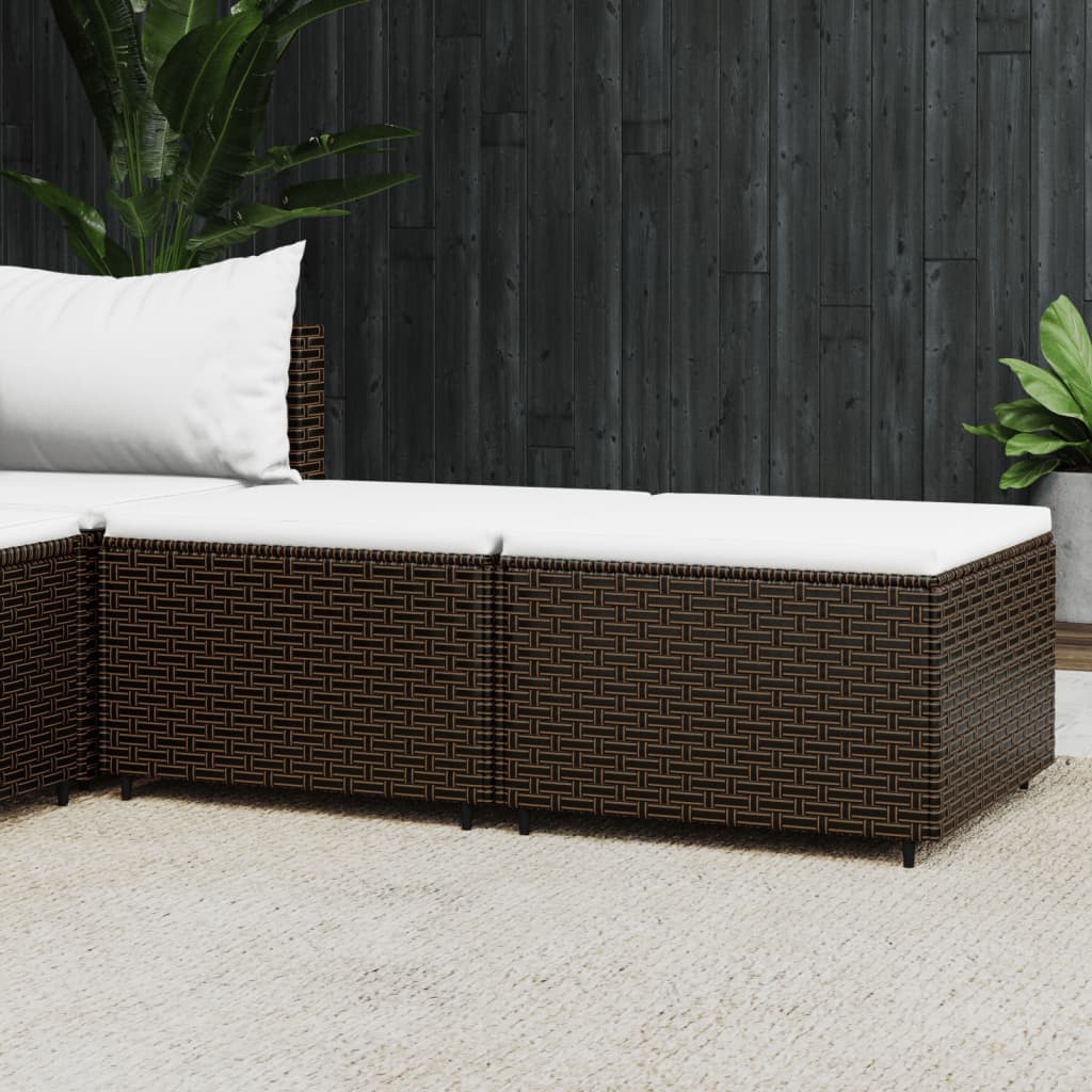 Gartenhocker Mit Kissen Schwarz Poly Rattan