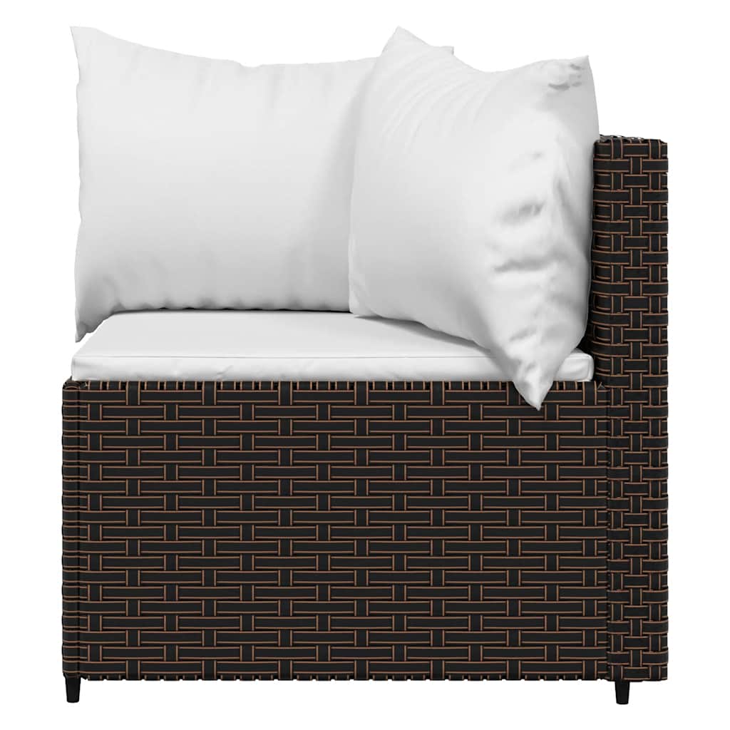 3-Tlg. Garten-Lounge-Set Mit Kissen Poly Rattan