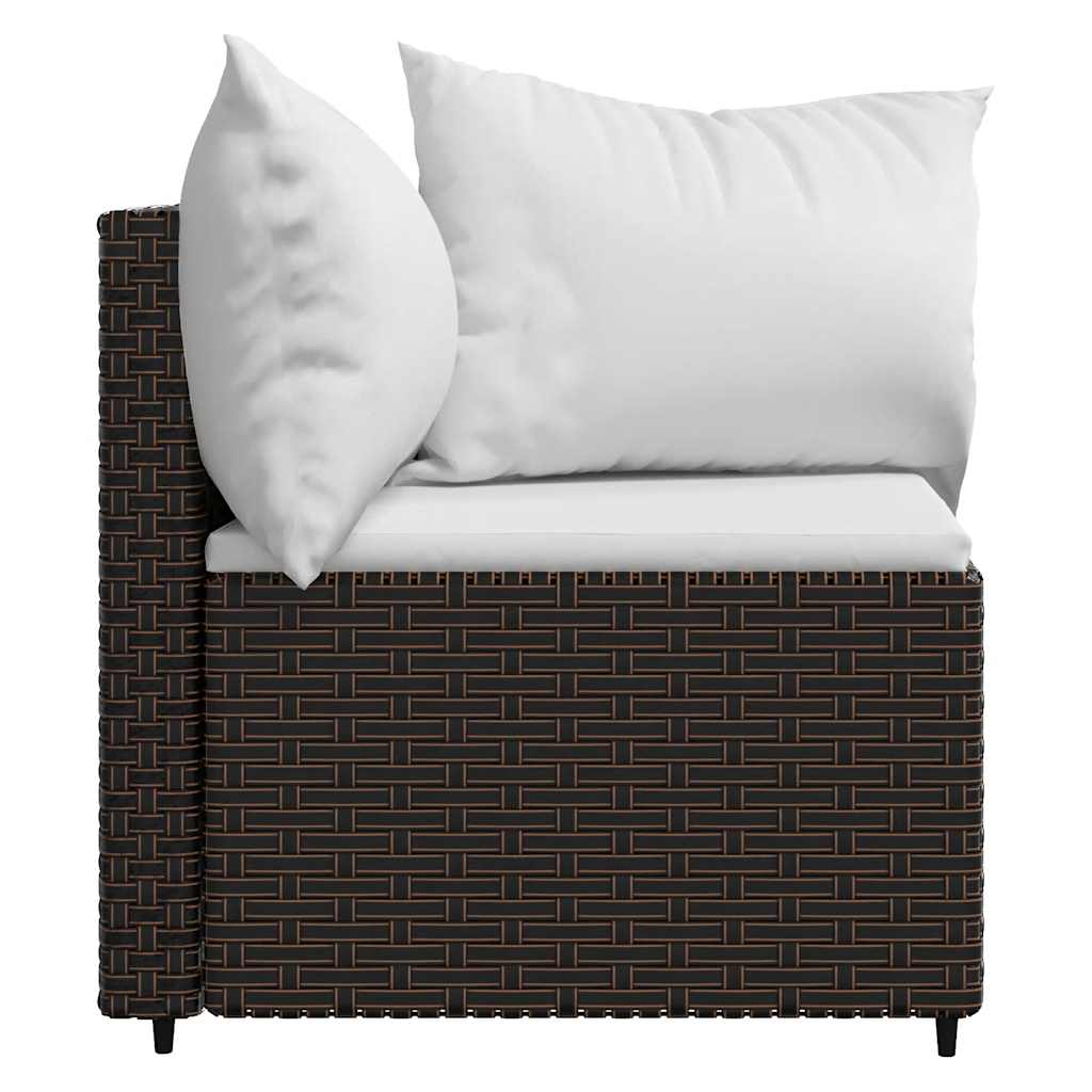 3-Tlg. Garten-Lounge-Set Mit Kissen Poly Rattan