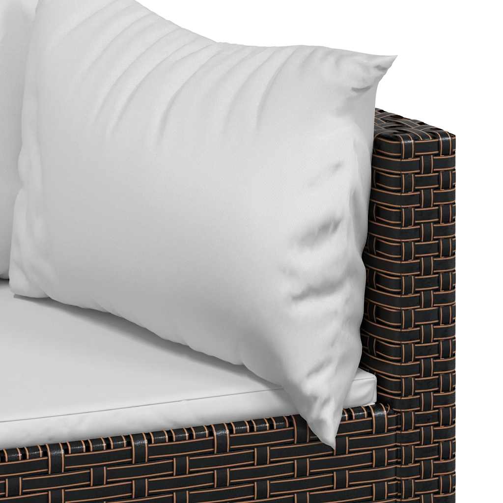 3-Tlg. Garten-Lounge-Set Mit Kissen Poly Rattan