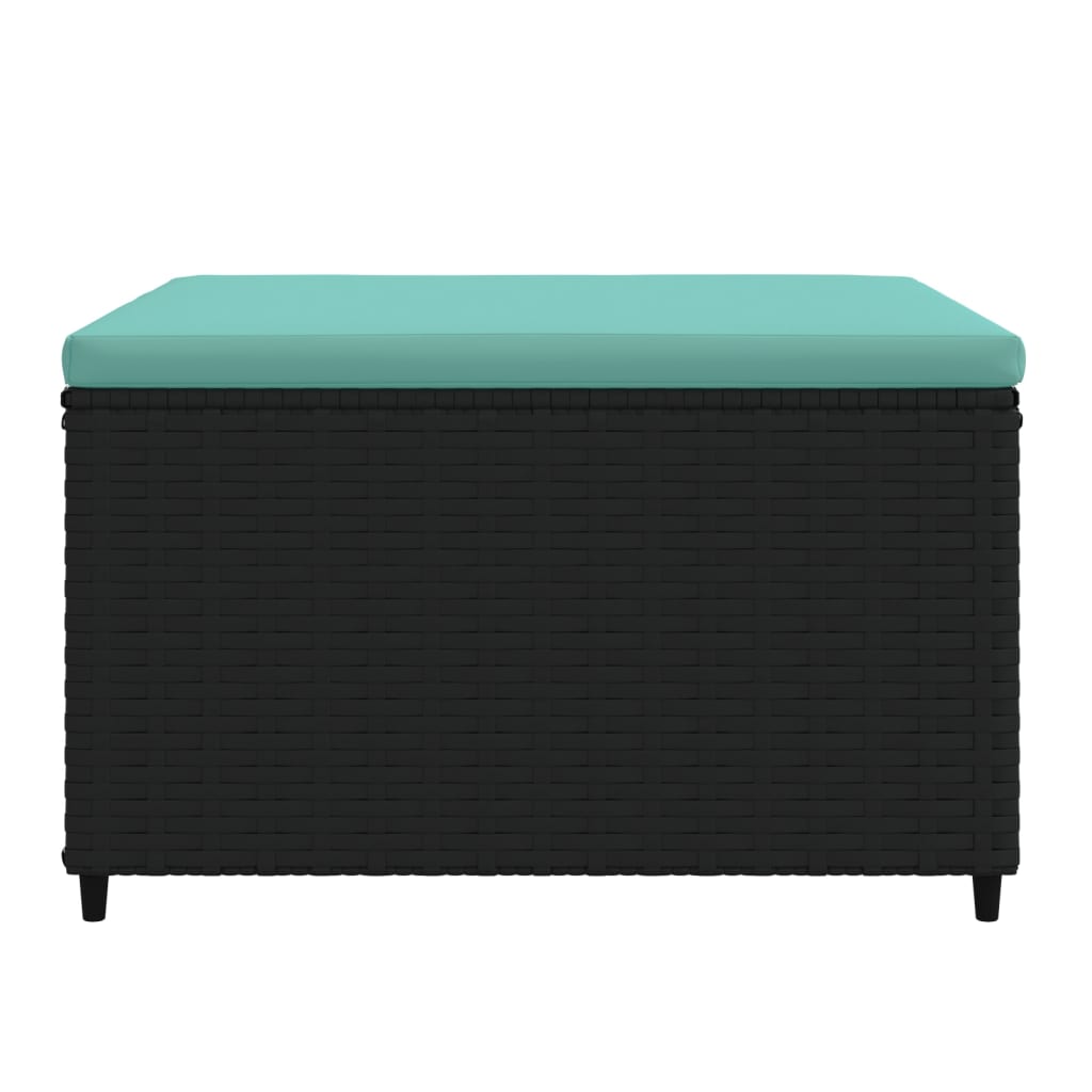 Gartenhocker Mit Kissen Schwarz Poly Rattan