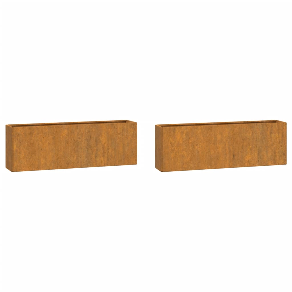 Wand-Pflanzkübel 2 Stk. Rostig Cortenstahl 53X10X17 Cm