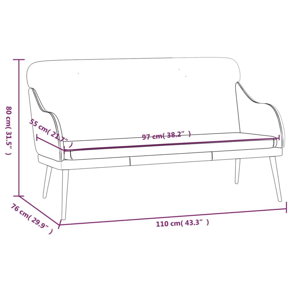 Sitzbank 110X76X80 Cm Kunstleder