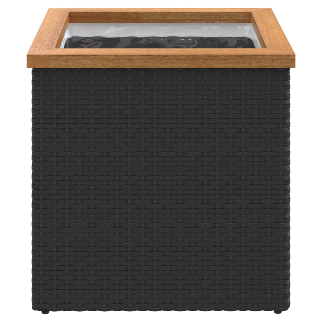 Pflanzkübel Schwarz Poly Rattan