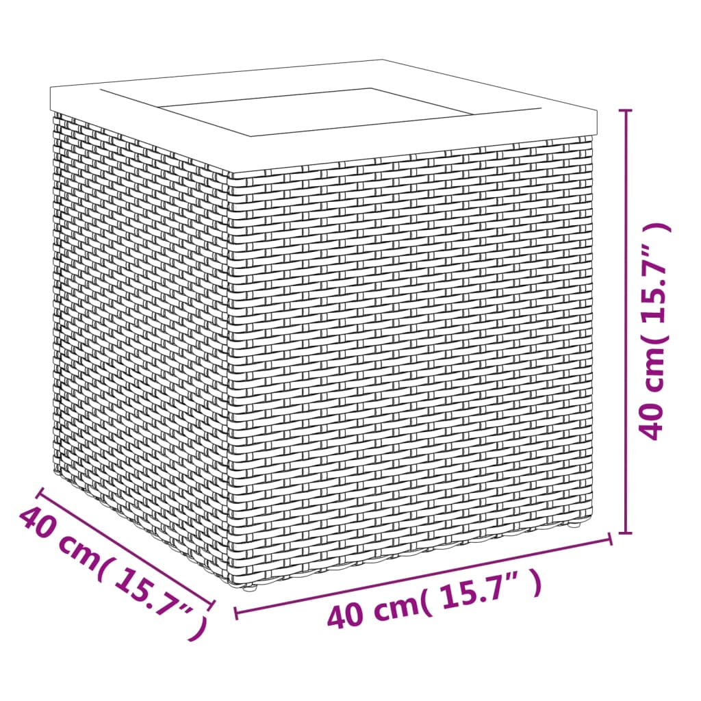 Pflanzkübel Schwarz Poly Rattan
