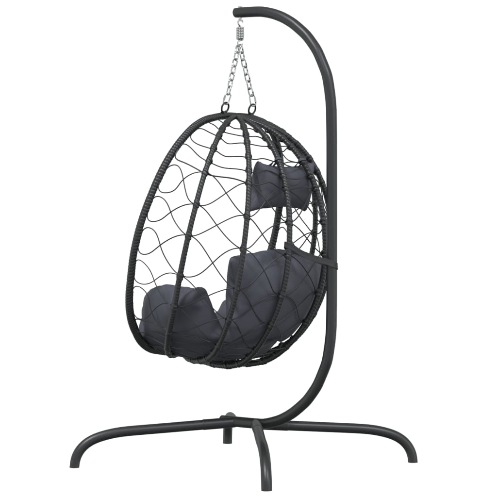 Hängesessel Mit Kissen Poly Rattan & Stahl