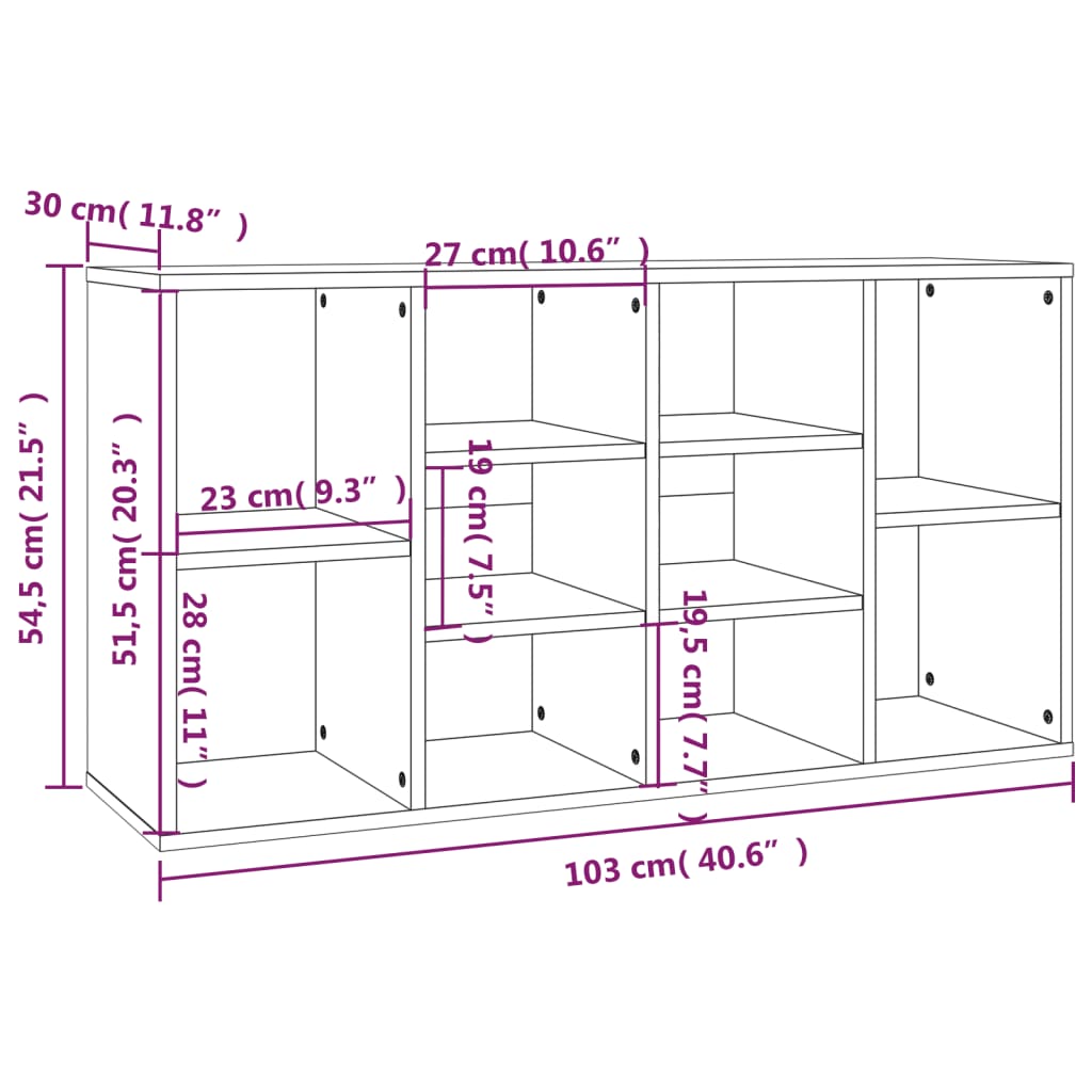 Schuhbank 103X30X55 Cm Holzwerkstoff Räuchereiche