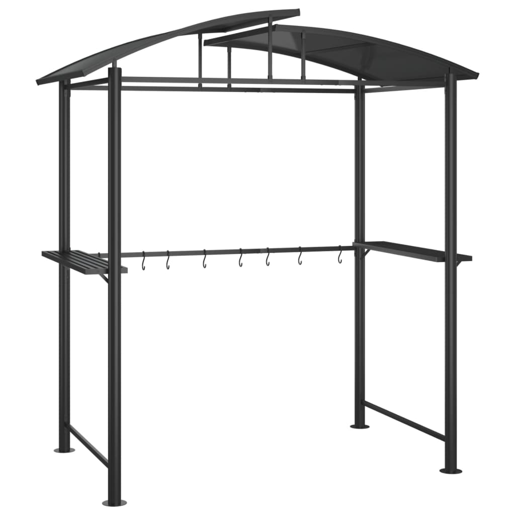 Grillpavillon Mit Seitenregalen Anthrazit 210X114X230 Cm Stahl