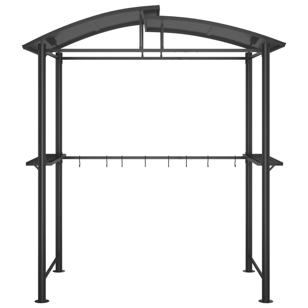 Grillpavillon Mit Seitenregalen Anthrazit 210X114X230 Cm Stahl
