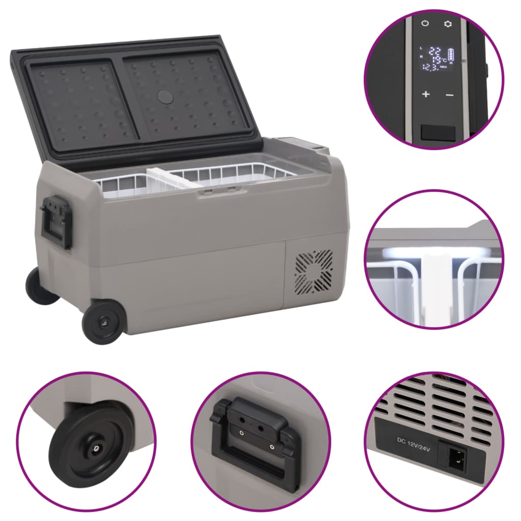 Kühlbox Mit Rollen Und Griff Schwarz & Grau Pp & Pe