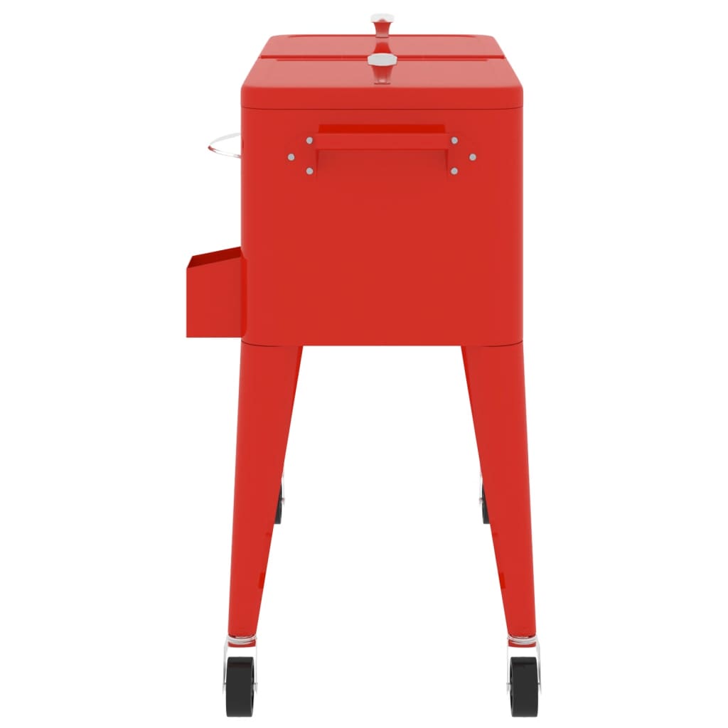 Kühlwagen Mit Rollen Rot 92X43X89 Cm