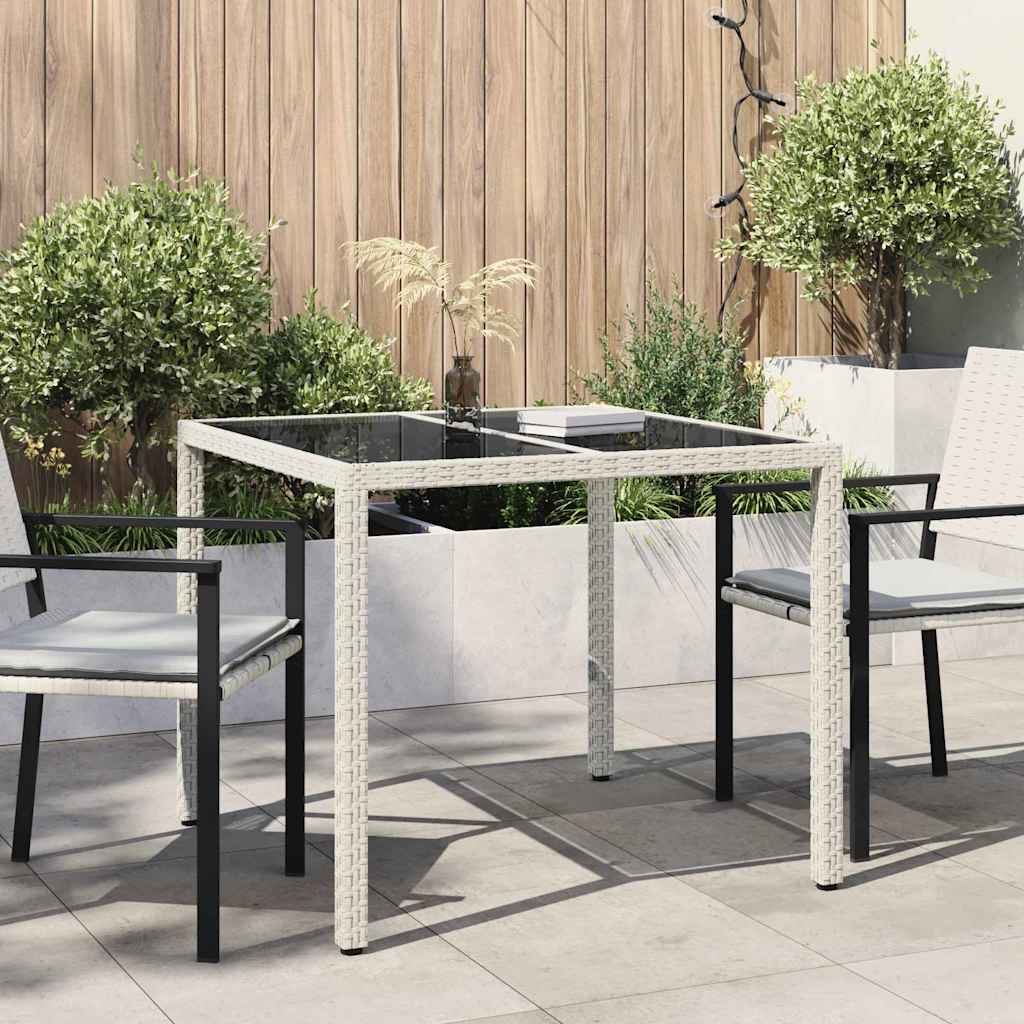 Gartentisch Weiß Poly-Rattan
