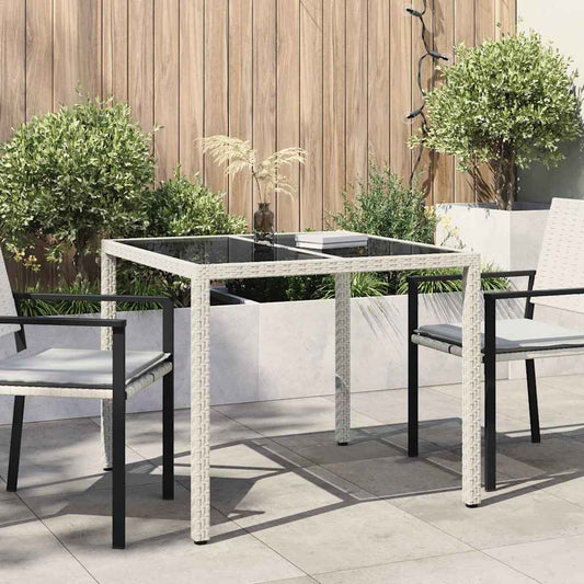 Gartentisch Weiß Poly-Rattan