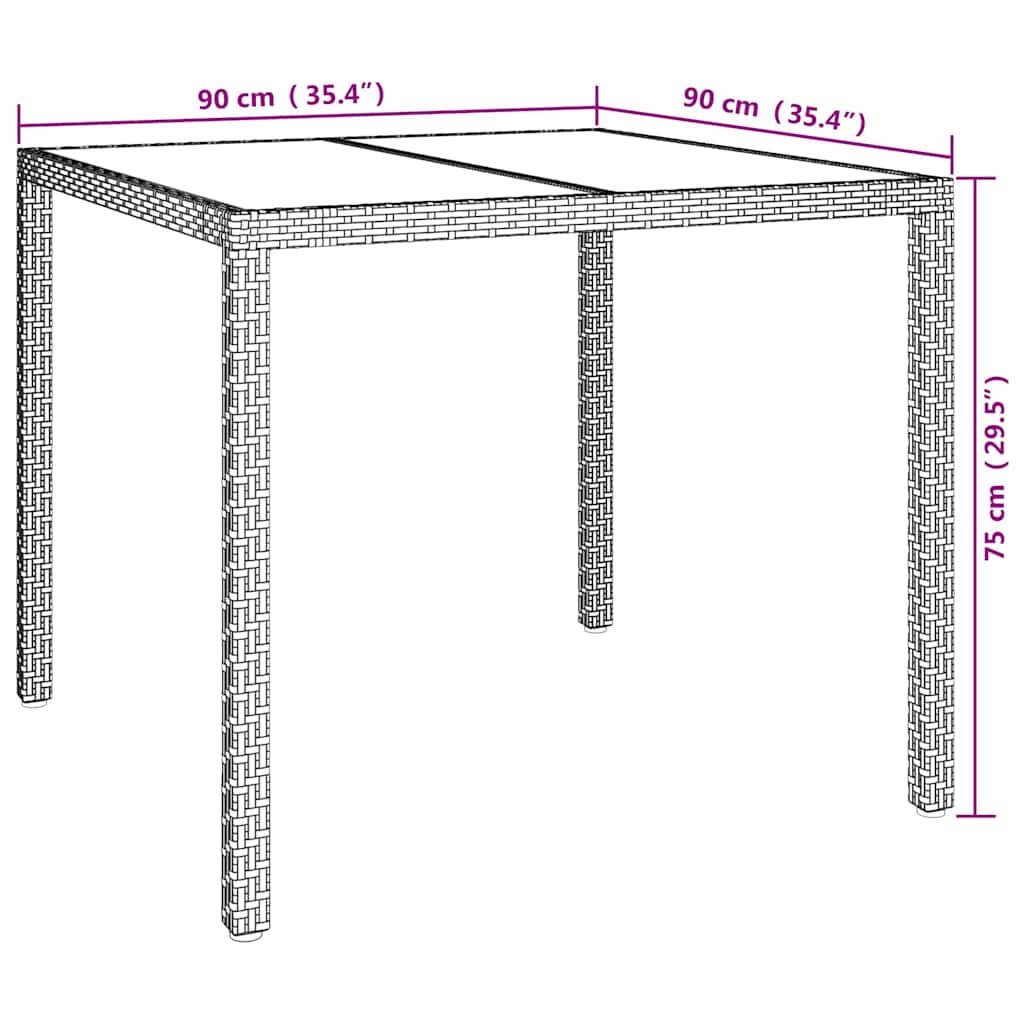 Gartentisch Weiß Poly-Rattan