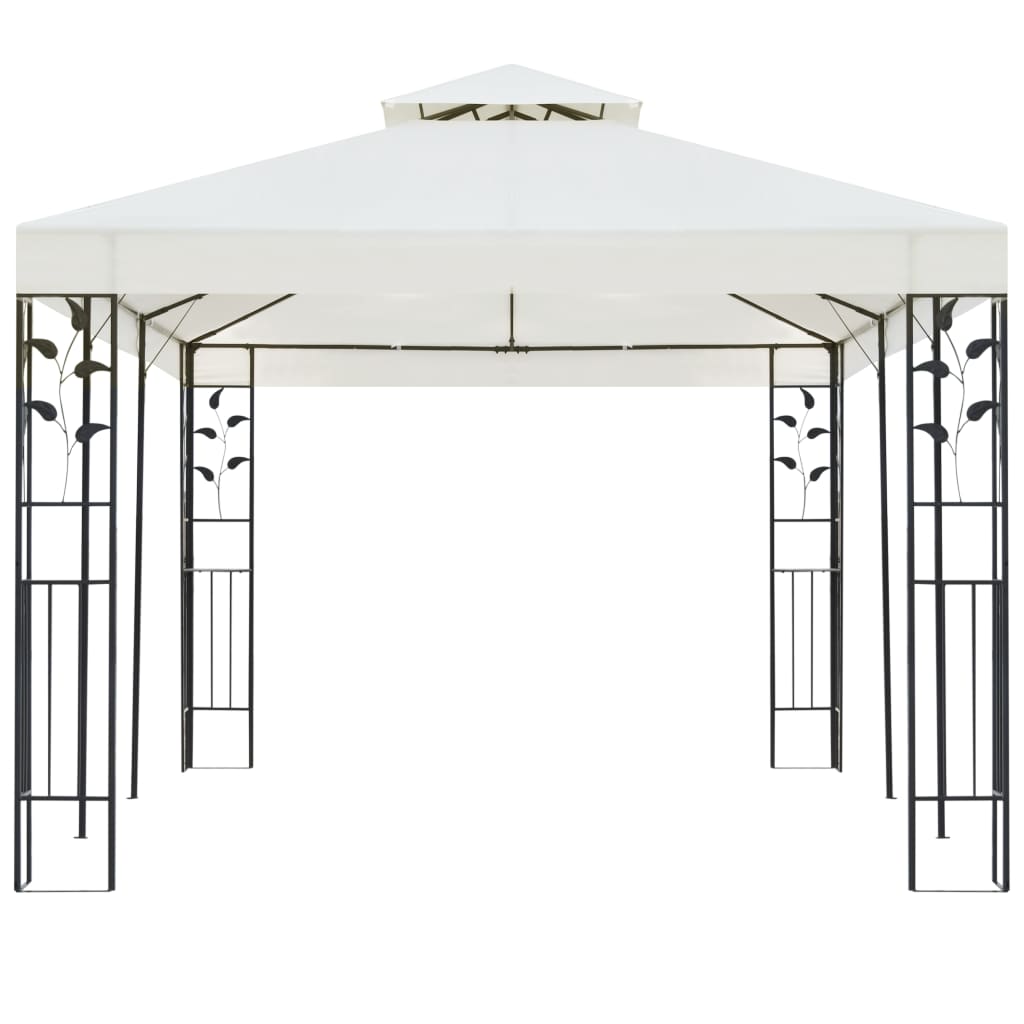 Pavillon Mit Doppeldach Weiß 6X3 M Stahl Weiß