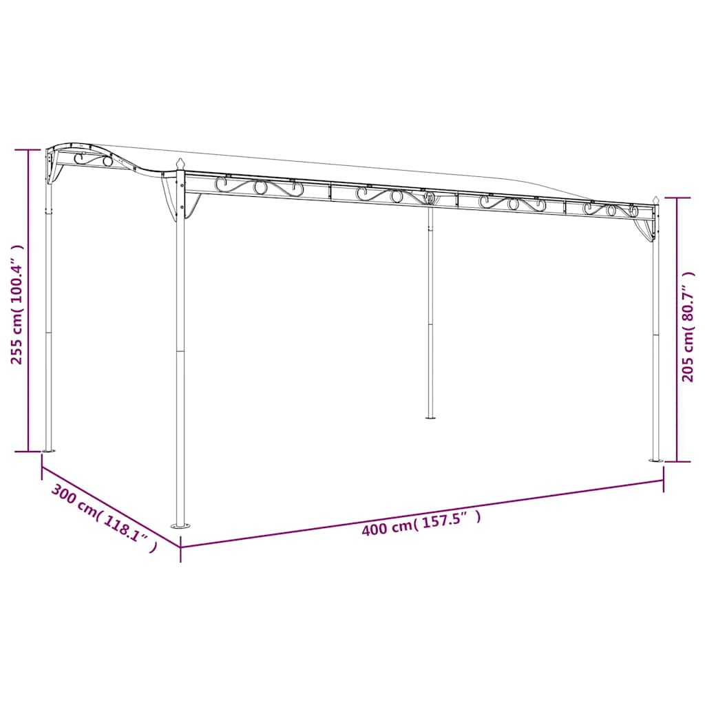 Markise 4X3 M 180 G/M² Stoff Und Stahl