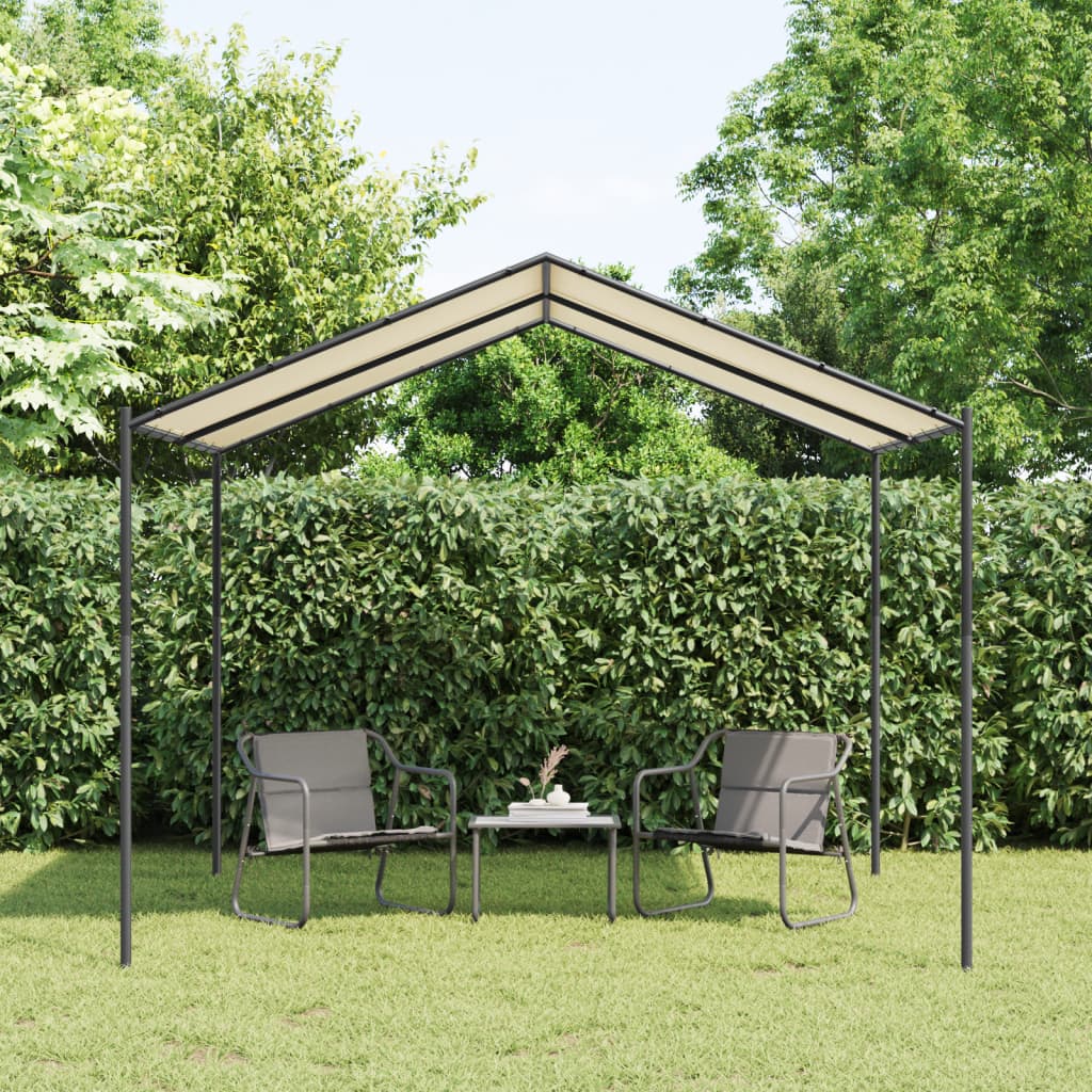Gartenpavillon Beige 3X3 M Stahl Und Stoff