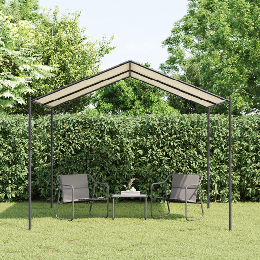 Gartenpavillon Beige 3X3 M Stahl Und Stoff