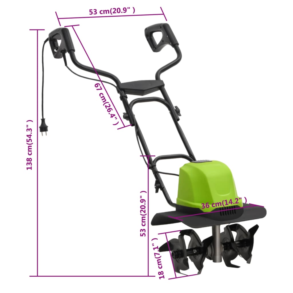 Gartenfräse Mit 4 Messern Elektrisch 800 W Daheim