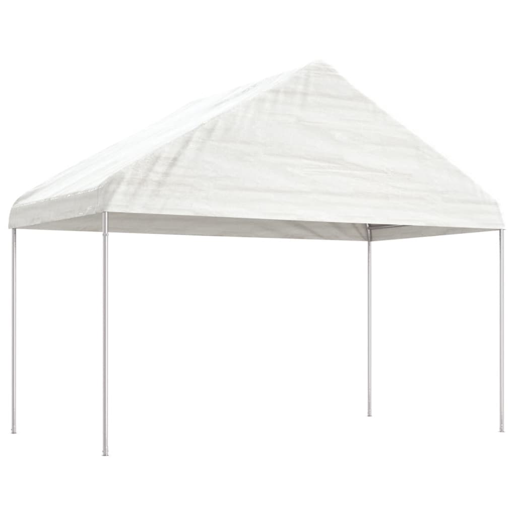 Pavillon Mit Dach Weiß 4,46X4,08X3,22 M Polyethylen