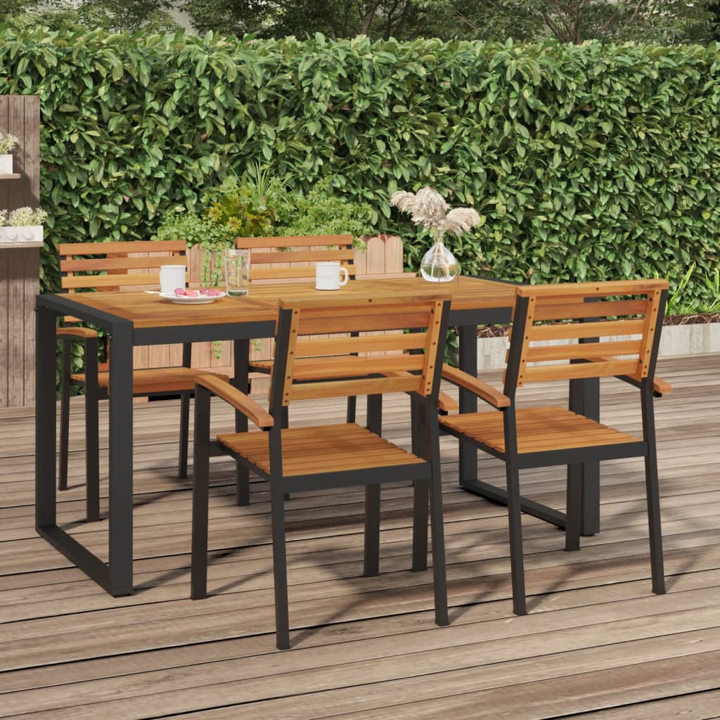 Gartentisch Mit Beinen In U-Form Massivholz Akazie
