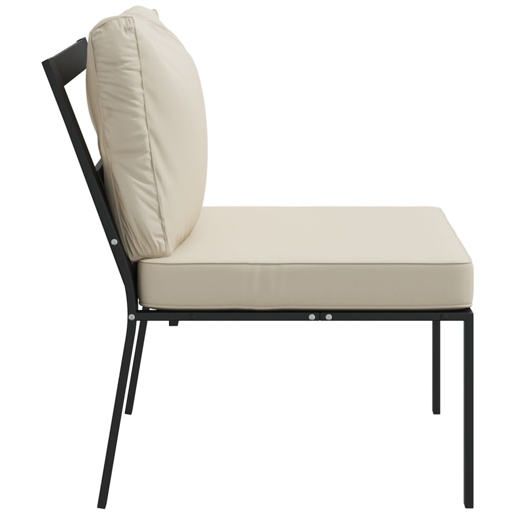 Gartenstühle Mit Sandfarbigen Kissen 2 Stk. 60X74X79 Cm Stahl