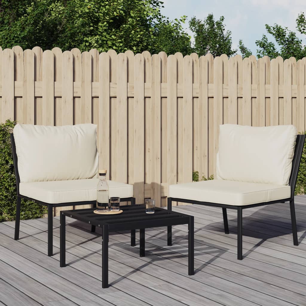 Gartenstühle Mit Sandfarbigen Kissen 2 Stk. 60X74X79 Cm Stahl