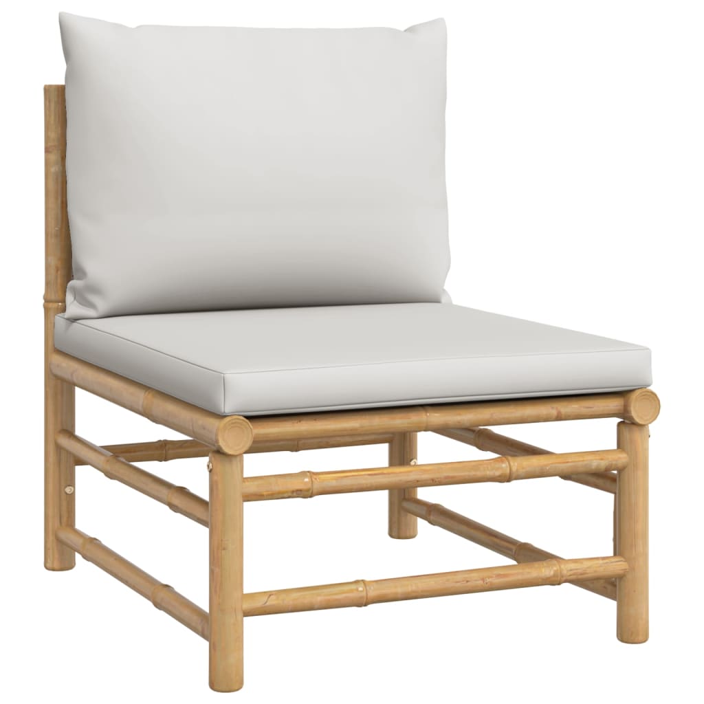 6-Tlg. Garten-Lounge-Set Mit En Kissen Bambus